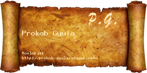 Prokob Gyula névjegykártya