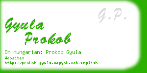 gyula prokob business card